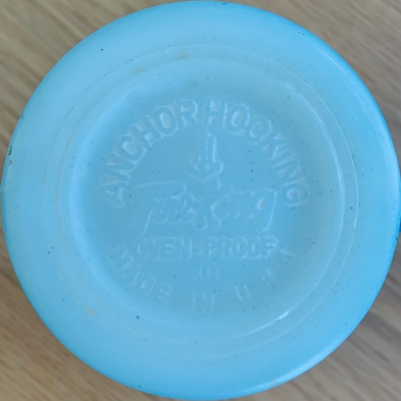 Anchor Hocking Kimberly Milk Glass Ombre Blue Coffee Mug Vintage - Picture 4 of 6